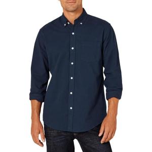 imageAmazon Essentials Mens ButtonDown Long Sleeve Casual Pocket Oxford ShirtNavy