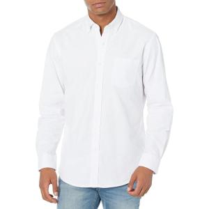 imageAmazon Essentials Mens ButtonDown Long Sleeve Casual Pocket Oxford ShirtWhite