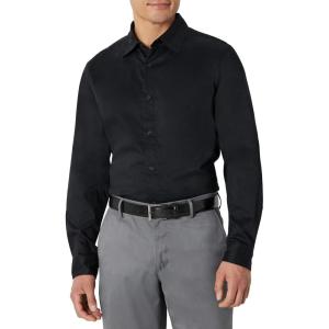 imageAmazon Essentials Mens Slim Fit Long Sleeve Wrinkle Resistant Stretch Dress ShirtBlack