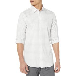 imageAmazon Essentials Mens Slim Fit Long Sleeve Wrinkle Resistant Stretch Dress ShirtLavender Windowpane