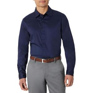 imageAmazon Essentials Mens Slim Fit Long Sleeve Wrinkle Resistant Stretch Dress ShirtNavy