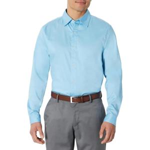 imageAmazon Essentials Mens Slim Fit Long Sleeve Wrinkle Resistant Stretch Dress ShirtSky Blue
