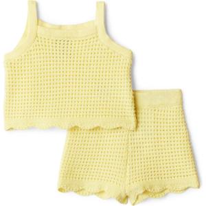 imageAmazon Essentials x Sofia Grainge Mommy amp Me Cotton Crochet Sweaters amp Tank SetsLight Yellow