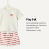 imageAmazon Essentials x Sofia Grainge Babies Toddlers and Boys TShirt and Short Play Set MultipacksPetit SoleilUneven Stripe