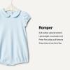 imageAmazon Essentials x Sofia Grainge Baby Girls Cotton Short Sleeve Romper with Peter Pan CollarLight BlueStripe