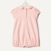 imageAmazon Essentials x Sofia Grainge Baby Girls Cotton Short Sleeve Romper with Peter Pan CollarLight PinkWhite