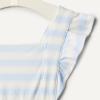 imageAmazon Essentials x Sofia Grainge Baby Girls Cotton Sleeveless Romper with RufflesPale Blue Bold Stripe