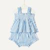 imageAmazon Essentials x Sofia Grainge Baby Girls Cotton Sleeveless Shirt and Shorts Play SetBlue Stripe