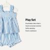 imageAmazon Essentials x Sofia Grainge Baby Girls Cotton Sleeveless Shirt and Shorts Play SetBlue Stripe