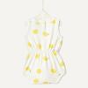 imageAmazon Essentials x Sofia Grainge Baby Girls Lightweight French Terry Sleeveless Shorts RomperIvory Big Lemon