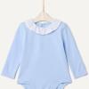 imageAmazon Essentials x Sofia Grainge Baby Girls Long Sleeve Ruffle Collar BodysuitIvoryLight Blue