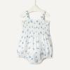 imageAmazon Essentials x Sofia Grainge Baby Girls Woven Sleeveless Ruffle RomperIvory Blue Floral