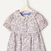 imageAmazon Essentials x Sofia Grainge Toddler and Baby Girls Cotton Sateen Dress with CollarBlue Ivory Delicate Floral