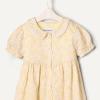 imageAmazon Essentials x Sofia Grainge Toddler and Baby Girls Cotton Sateen Dress with CollarLight Yellow Ivory Delicate Floral