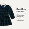 imageAmazon Essentials x Sofia Grainge Toddler and Baby Girls Long Sleeve Flannel DressDark Emerald Green Deep Blue Plaid