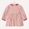 imageAmazon Essentials x Sofia Grainge Toddler and Baby Girls Long Sleeve Flannel DressIvory Raspberry Red Windowpane