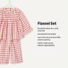 imageAmazon Essentials x Sofia Grainge Toddler and Baby Girls Long Sleeve Flannel SetIvory Raspberry Red Windowpane