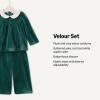 imageAmazon Essentials x Sofia Grainge Toddler and Baby Girls RelaxedFit Corduroy Velour SetDark Green