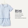 imageAmazon Essentials x Sofia Grainge Toddlers and Baby Boys Cotton Linen Short Sleeve Shirt amp Shorts Play SetLight Blue