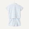 imageAmazon Essentials x Sofia Grainge Toddlers and Baby Boys Cotton Pique Short Sleeve Shirt amp Shorts Play SetBlue Uneven Thin Stripe