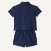 imageAmazon Essentials x Sofia Grainge Toddlers and Baby Boys Cotton Pique Short Sleeve Shirt amp Shorts Play SetNavy