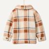imageAmazon Essentials x Sofia Grainge Toddlers and Baby Boys Sherpa Fleece Overshirt JacketIvory Light Caramel Simple Plaid
