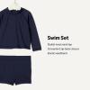 imageAmazon Essentials x Sofia Grainge Toddlers and Baby Boys TwoPiece Long Sleeve Rashguard and Shorts SetNavy