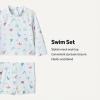imageAmazon Essentials x Sofia Grainge Toddlers and Baby Boys TwoPiece Long Sleeve Rashguard and Shorts SetPale Blue Beach