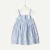 imageAmazon Essentials x Sofia Grainge Toddlers and Baby Girls Cotton Casual Fit and Flare DressBlue Stripe