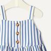 imageAmazon Essentials x Sofia Grainge Toddlers and Baby Girls Cotton Casual Fit and Flare DressBlue Stripe