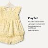 imageAmazon Essentials x Sofia Grainge Toddlers and Baby Girls Cotton Eyelet Top amp Shorts Play Set MultipacksLight Tan Ditsy Flower