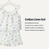 imageAmazon Essentials x Sofia Grainge Toddlers and Baby Girls Cotton Linen Sleeveless Top amp Shorts Set with RufflesIvory Blue Floral