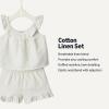 imageAmazon Essentials x Sofia Grainge Toddlers and Baby Girls Cotton Linen Sleeveless Top amp Shorts Set with RufflesLight Beige