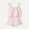 imageAmazon Essentials x Sofia Grainge Toddlers and Baby Girls Cotton Linen Sleeveless Top amp Shorts Set with RufflesLight Pink