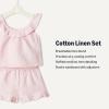 imageAmazon Essentials x Sofia Grainge Toddlers and Baby Girls Cotton Linen Sleeveless Top amp Shorts Set with RufflesLight Pink