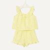 imageAmazon Essentials x Sofia Grainge Toddlers and Baby Girls Cotton Linen Sleeveless Top amp Shorts Set with RufflesYellow Gingham