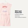 imageAmazon Essentials x Sofia Grainge Toddlers and Baby Girls Cotton Pique Short Sleeve TShirt amp Pants Play SetLight Pink Ice Cream
