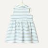 imageAmazon Essentials x Sofia Grainge Toddlers and Baby Girls Cotton Pique Sleeveless DressBlue Uneven Thin Stripe
