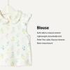 imageAmazon Essentials x Sofia Grainge Toddlers and Baby Girls Cotton Short Sleeve Blouses with Ruffles Pack of 2Light BlueBouquets