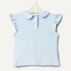 imageAmazon Essentials x Sofia Grainge Toddlers and Baby Girls Cotton Short Sleeve Blouses with Ruffles Pack of 2Light BlueStripe