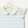 imageAmazon Essentials x Sofia Grainge Toddlers and Baby Girls Cotton Short Sleeve Blouses with Ruffles Pack of 2Light BlueStripe