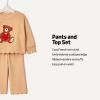imageAmazon Essentials x Sofia Grainge Toddlers and Baby Girls French Terry Sweatshirt Pant and Top SetLight Camel Big Bear Heart