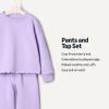 imageAmazon Essentials x Sofia Grainge Toddlers and Baby Girls French Terry Sweatshirt Pant and Top SetLilac