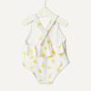 imageAmazon Essentials x Sofia Grainge Toddlers and Baby Girls OnePiece Swimsuit with Crisscross Straps Ruffle DetailIvory Lemon