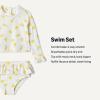 imageAmazon Essentials x Sofia Grainge Toddlers and Baby Girls TwoPiece Long Sleeve Rashguard Set MultipacksIvory Lemon