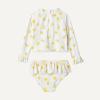imageAmazon Essentials x Sofia Grainge Toddlers and Baby Girls TwoPiece Long Sleeve Rashguard Set MultipacksIvory Lemon