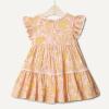 imageAmazon Essentials x Sofia Grainge Toddlers and Baby Girls Woven Cotton Sateen Fit amp Flare Casual DressShell Pink Ornate Paisley