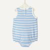 imageAmazon Essentials x Sofia Grainge Unisex Babies Cotton Bubble BodysuitBlue Ivory Uneven Stripe