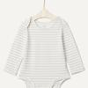 imageAmazon Essentials x Sofia Grainge Unisex Babies Cotton Long Sleeve Crew Neck BodysuitDark GreenSheepStripe
