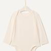 imageAmazon Essentials x Sofia Grainge Unisex Babies Cotton Long Sleeve Crew Neck BodysuitIvoryLight CamelStripe